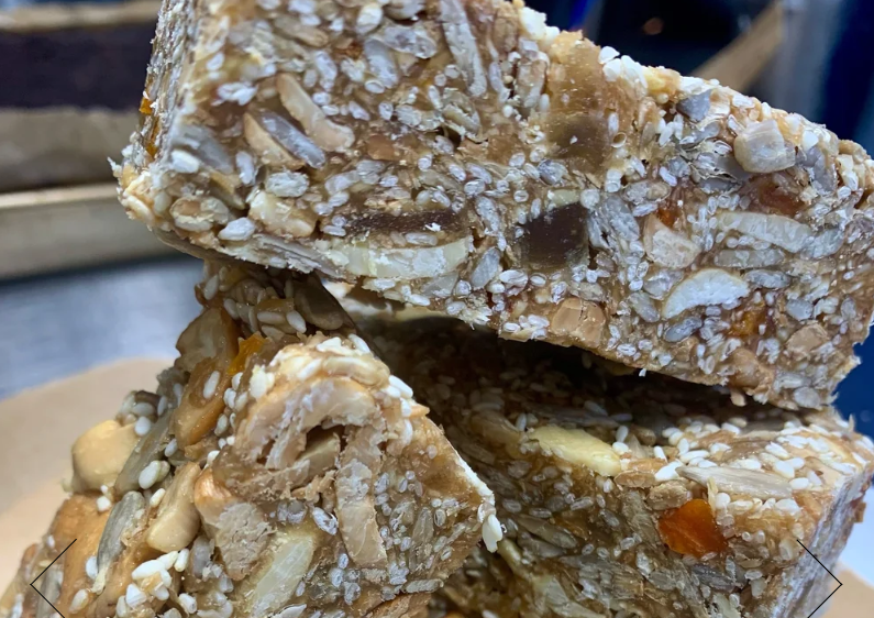 Seed and apricot Slice