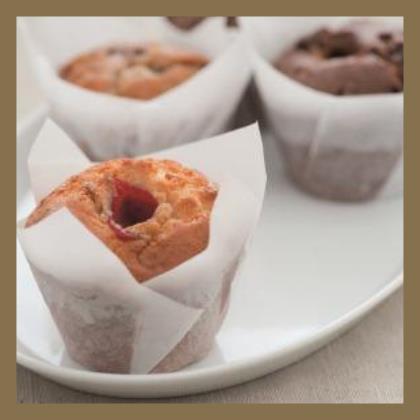 Strawberry and white chocolate muffin